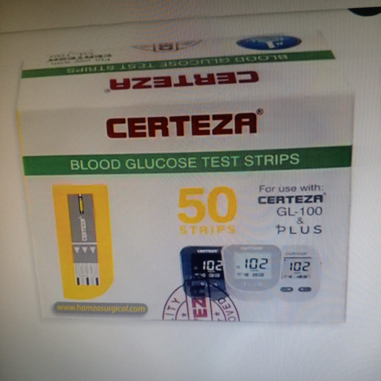TS-100 CERTEZA GLUCOSE STRIPS